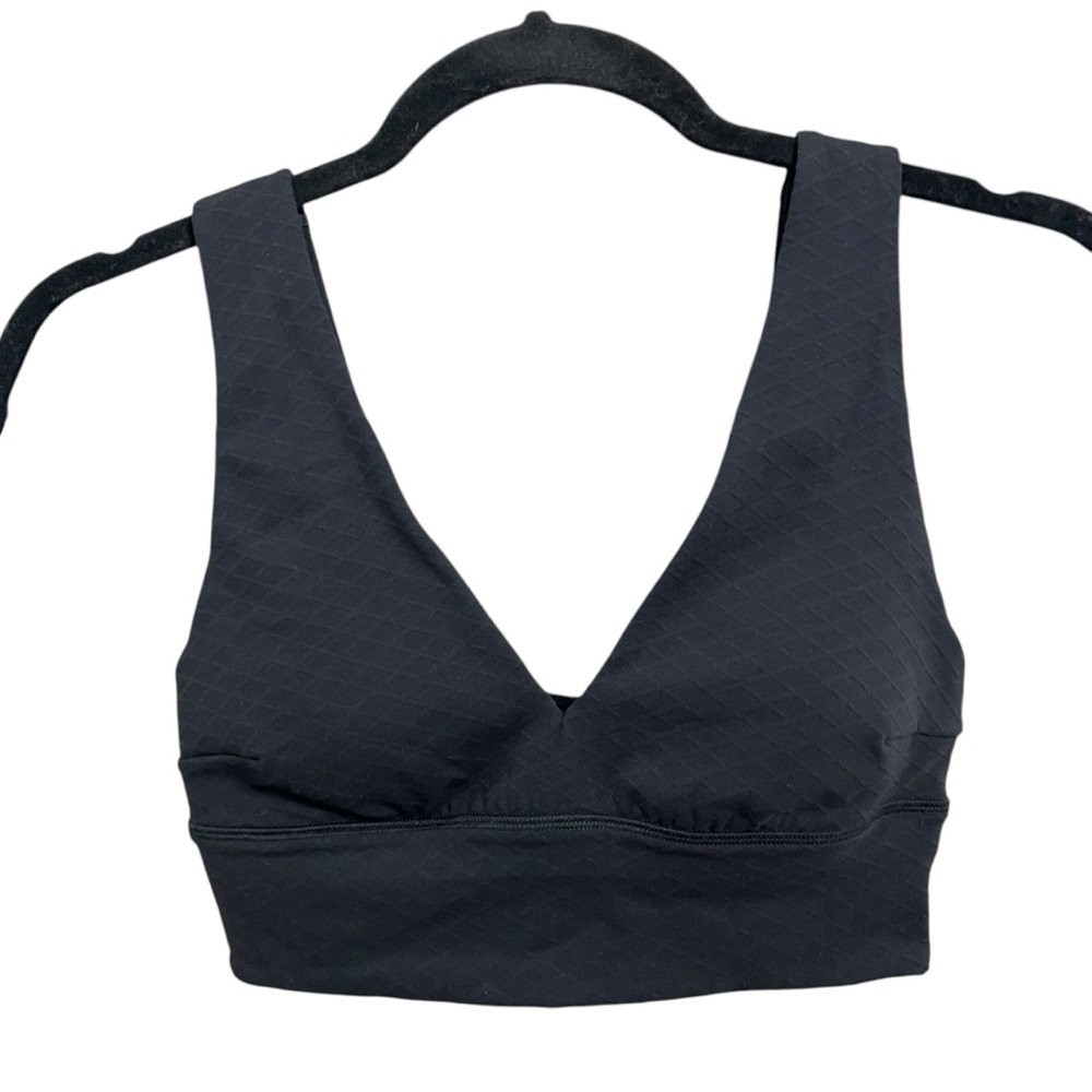 Lululemon Align™ V-Neck Bra Light Support C/D Black Diamond Pattern Size 4 New